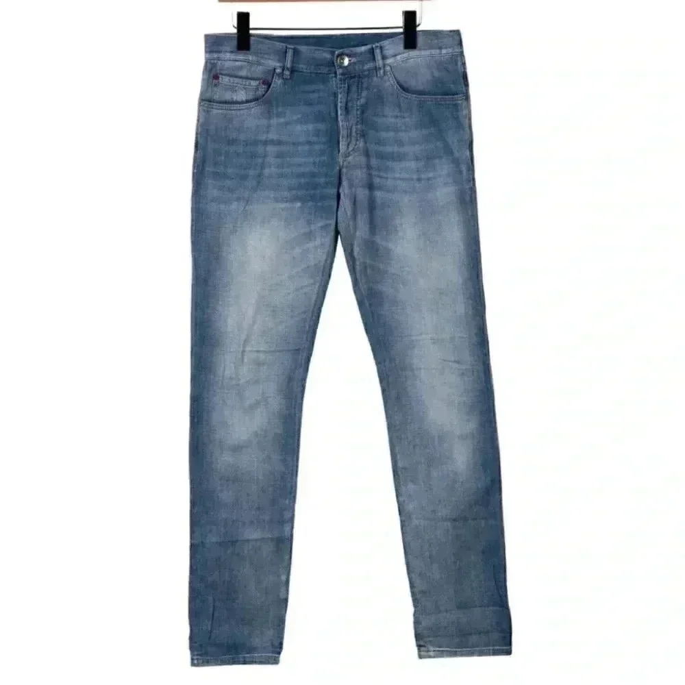 Brunello Cucinelli Medium Wash Skinny Jeans Size 8 Italian Cotton